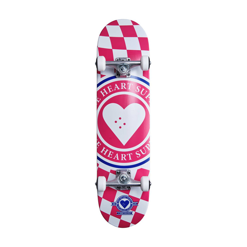 Heart Supply Insignia Check 7.75″ pink complete skateboard