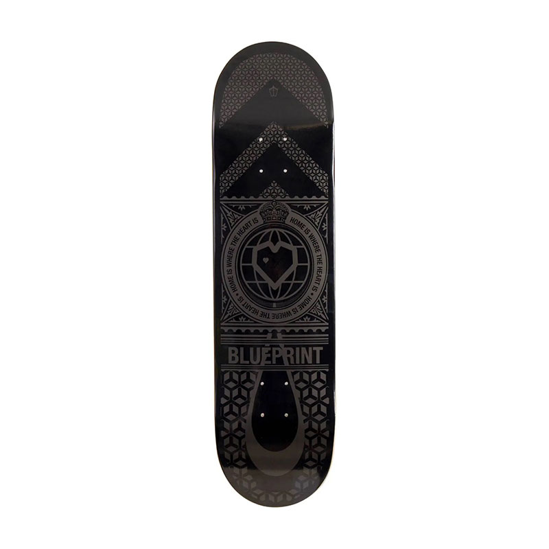 Blueprint Home Heart 8.25″ black/grey skateboard deck