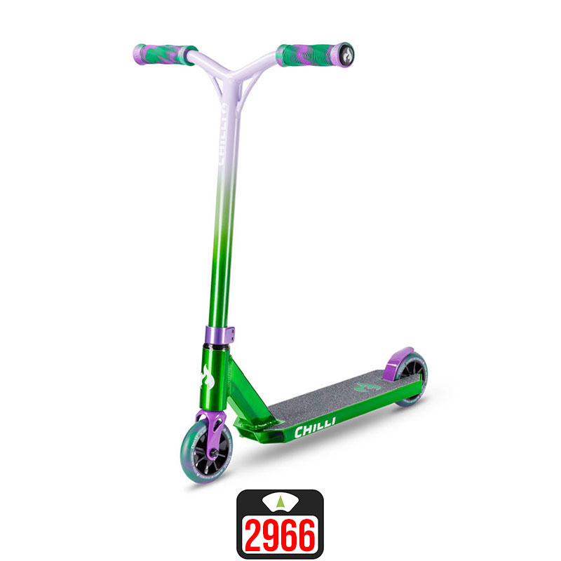 Chilli Jumpstart S green/purple трюковой самокат
