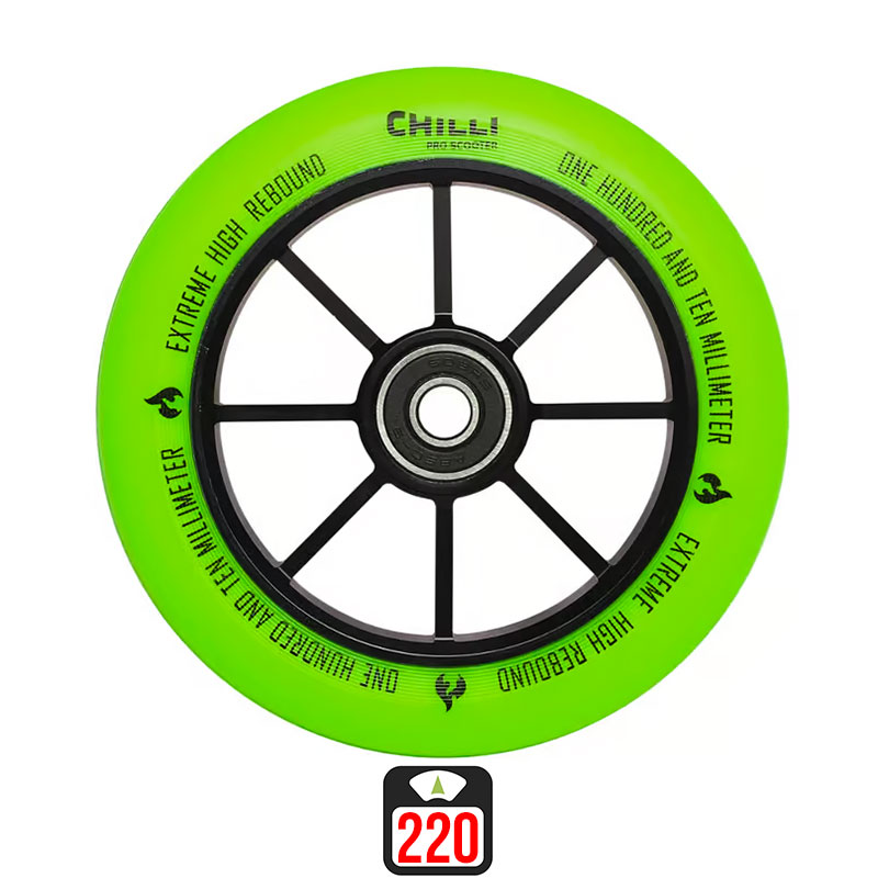 Chilli Rocky 110mm wheel green skrejriteņu riteņi, 1 gab.