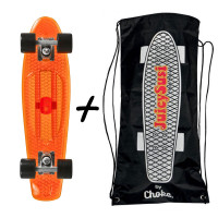 Choke clear orange penny cruiser skateboard