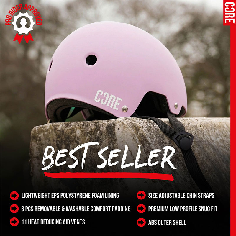 Core Action Sports helmet light pink