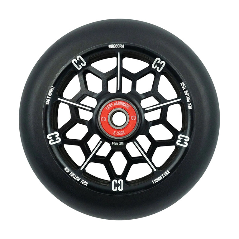 Core Hex Hollow 110mm black scooter wheels, 1 pcs.