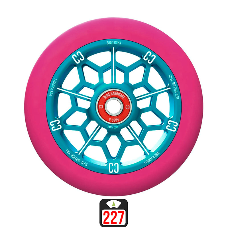 Core Hex Hollow 110mm pink/blue колеса для самокатов, 1 шт.