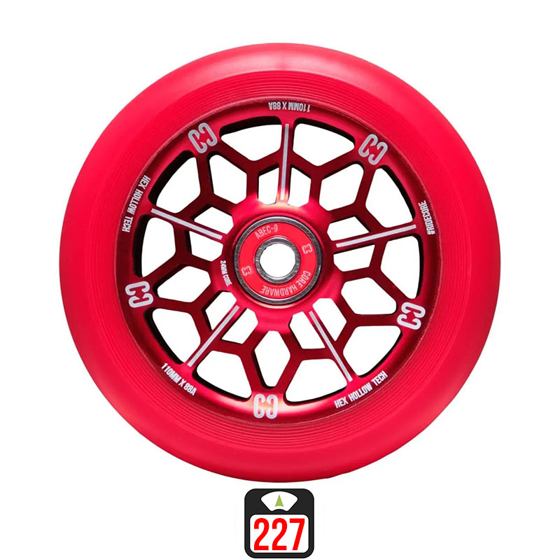 Core Hex Hollow 110mm red skrejriteņu riteņi, 1 gab.