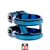 Ethic Sylphe V2 double clamp 31.8 chrome blue зажим руля для самоката