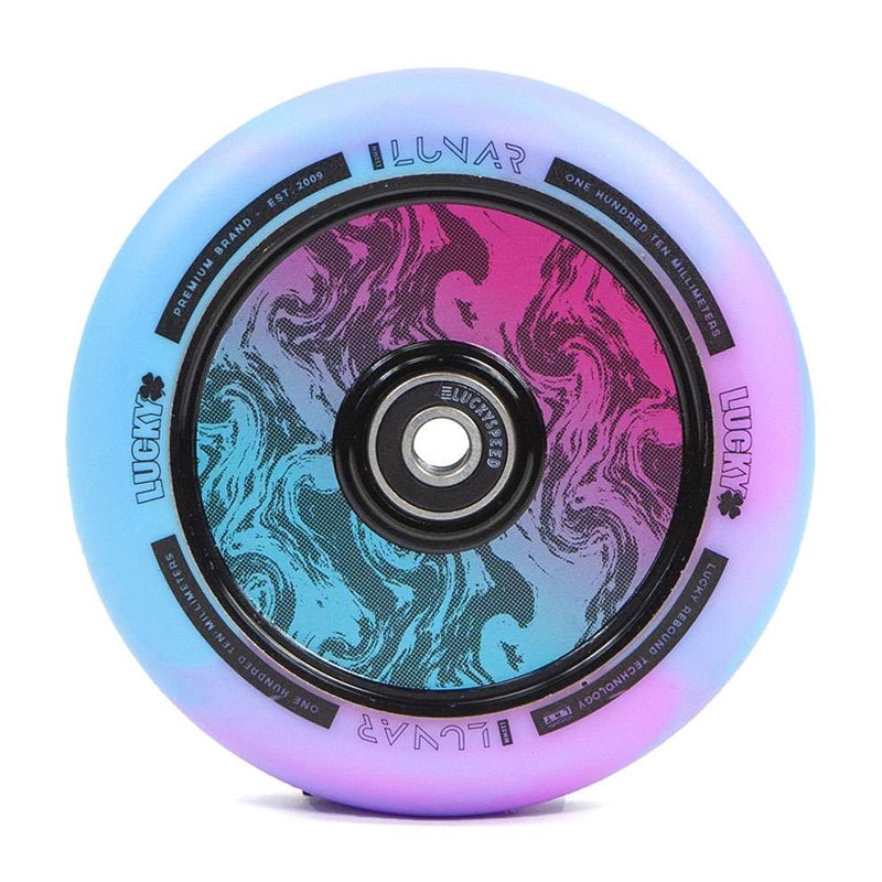 Lucky Lunar 110mm rush pink/blue swirl skrejriteņu riteņi, 1 gab.