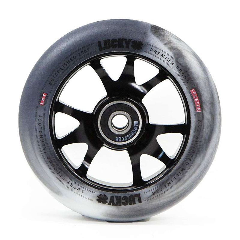 Lucky Toaster 100mm black/white swirl scooter wheels, 1 pcs.