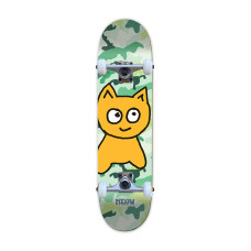 Meow skateboards Big Cat 7.25″ camo green skateboard