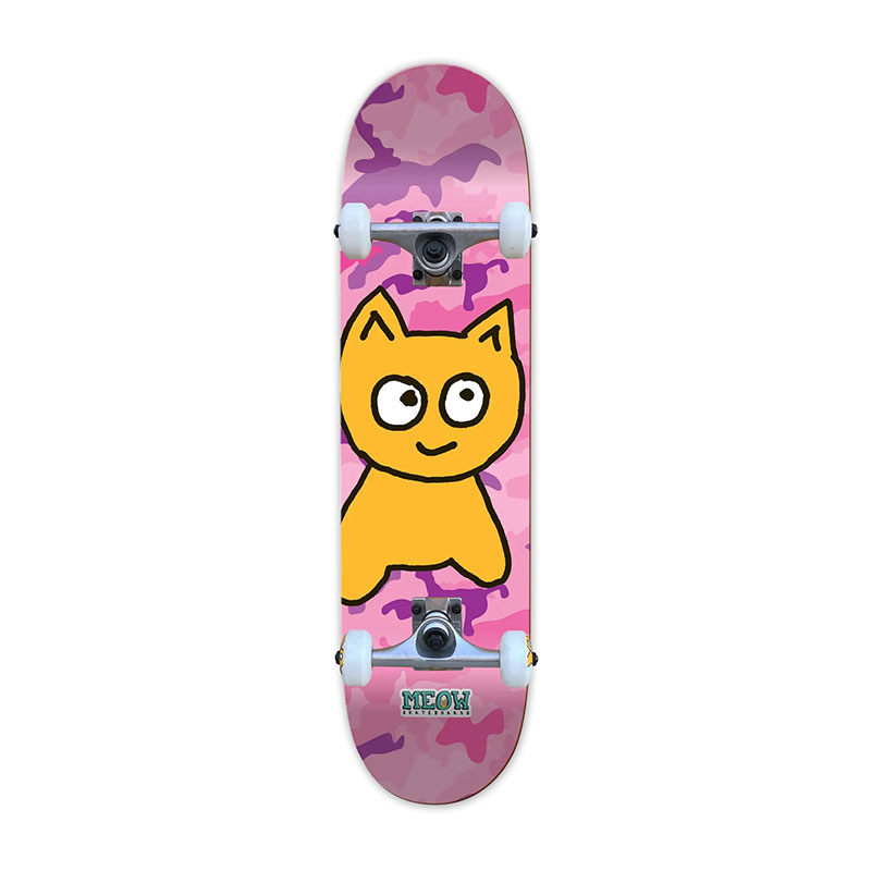 Meow skateboards Big Cat 7.5″ camo pink skateboard