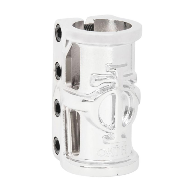 Oath Cage 4 bolt SCS neo silver scooter clamp