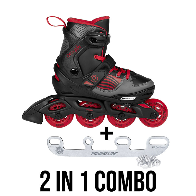 Playlife Dark Breeze 2in1 skates and ice blades kombo