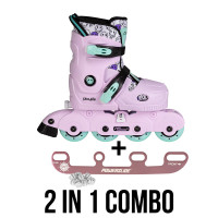 Playlife Smile lavender 2in1 kids ice skate and inline skate combo