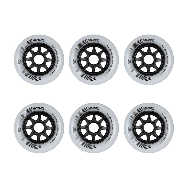 Powerslide Accel 100mm/85a inline skate wheels, 6 pcs.