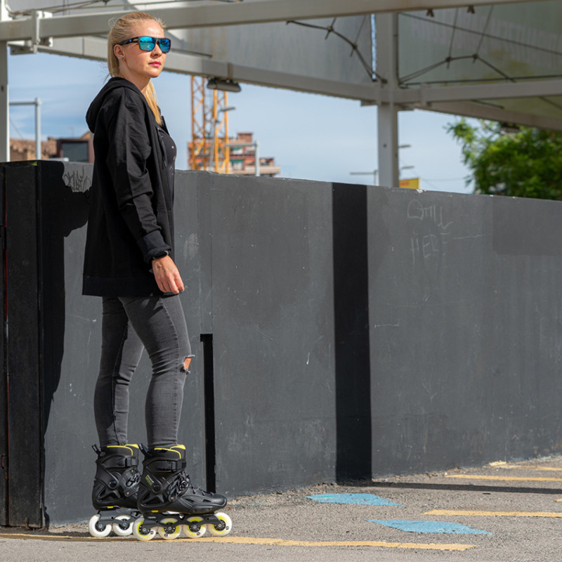 Pattini In Linea Powerslide Imperial One 80 - Nero/Giallo, Ruote 80mm Per Adulti