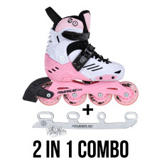 Powerslide Khaan LTD pink 2in1 skates and ice blades kombo