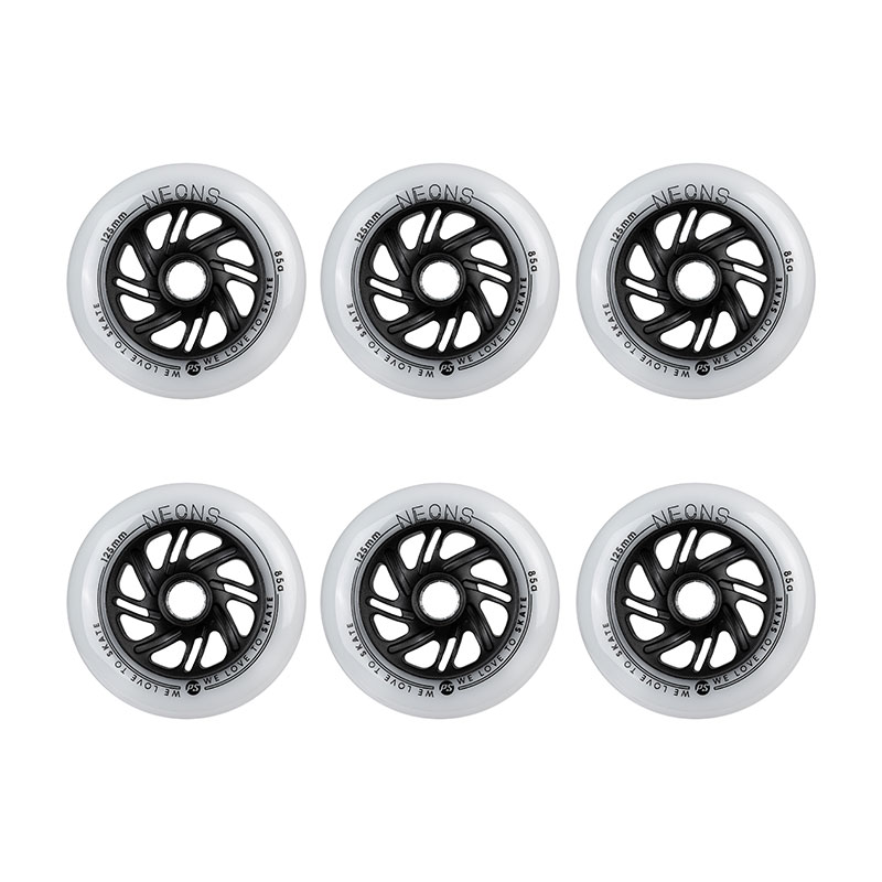 Powerslide Neons 125mm/85a multicolor LED inline skate wheels, 6 pcs.
