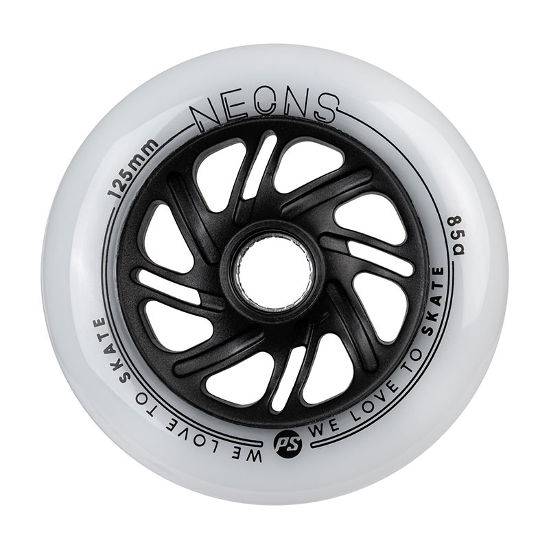 Powerslide Neons 125mm/85a multicolor LED inline skate wheels, 6 pcs.