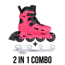 Powerslide Stargaze pink 2in1 skates and ice blades kombo