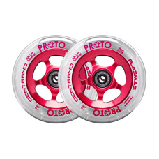 Proto Centrano Plasmas 110mm clear on red scooter wheels, 2 pcs.