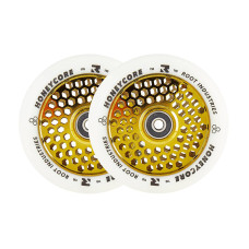 Root Honeycore 110mm gold/white scooter wheels, 2 pcs.
