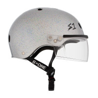 S1 Lifer visor silver glitter helmet