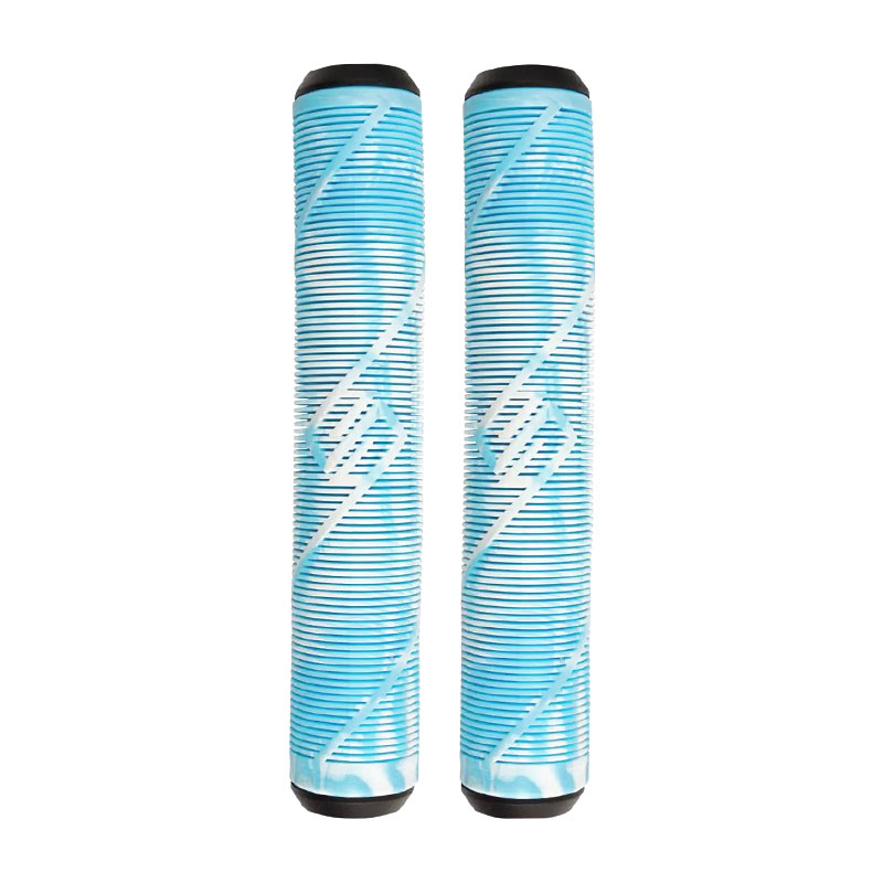 Striker grips white/teal scooter hand grips