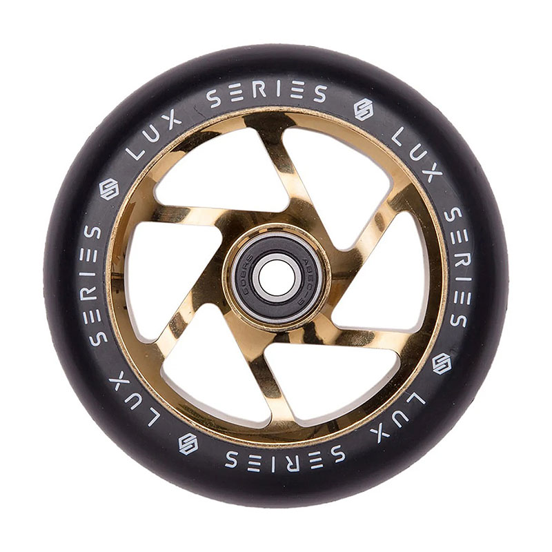 Striker Lux 100mm gold chrome колеса для самокатов, 1 шт.