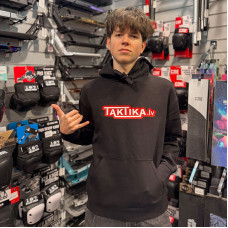 Taktika.lv Logo red/black hoodie džemperis