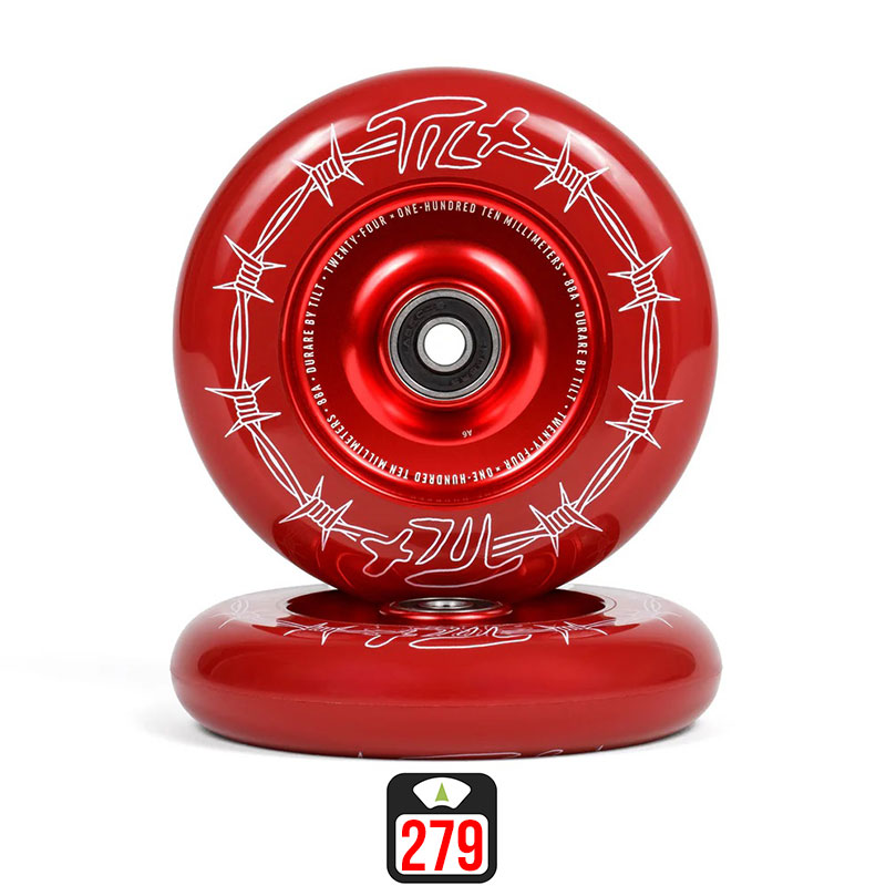 Tilt Durare 110mm Barbed crimson skrejriteņu riteņi, 2 gab.