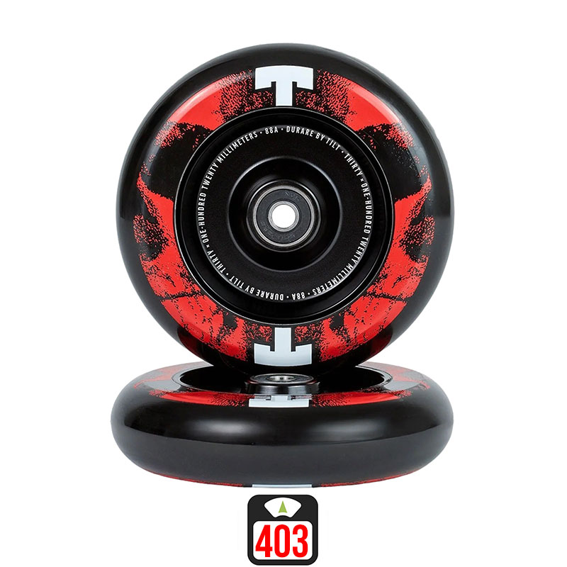 Tilt Durare 120x30mm skulls skrejriteņu riteņi, 2 gab.