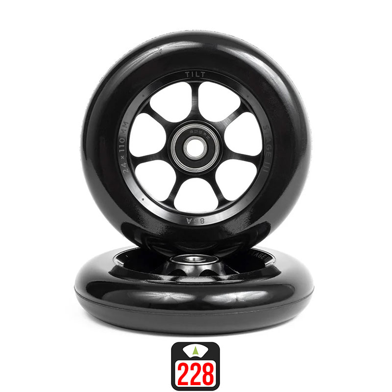 Tilt Durare Spoked 110mm black колеса для самокатов, 2 шт.