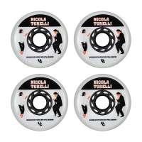 Undercover Movies Nicola Torelli 80mm/86a white inline skate wheels, 4 pcs.
