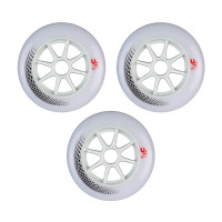Undercover Vortex 125mm/85a white inline skate wheels, 3 pcs.