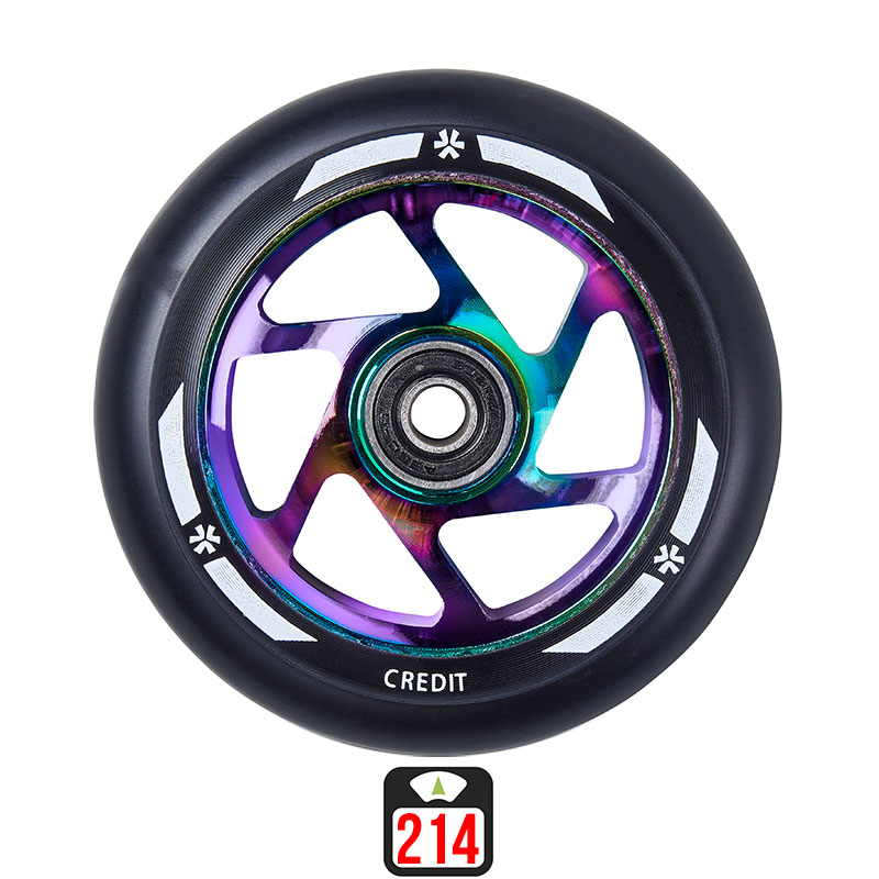 Union Credit V2 100mm neochrome/black skrejriteņu riteņi, 1 gab.