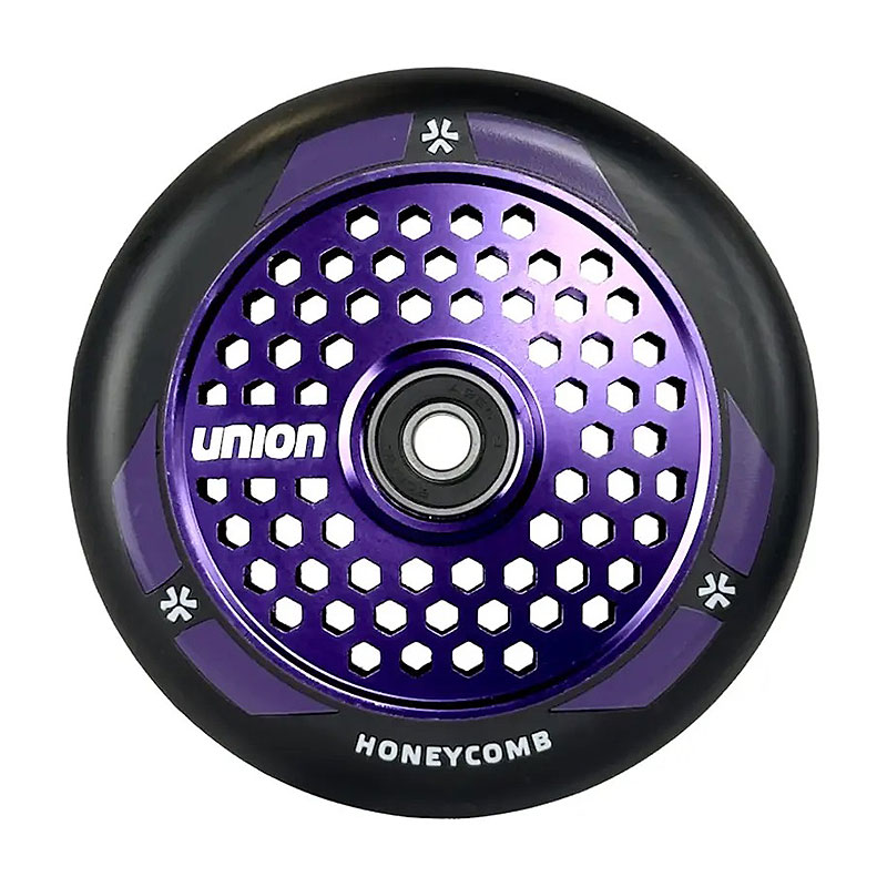 Union Honeycomb 110mm black/polished purple колеса для самокатов, 1 шт.
