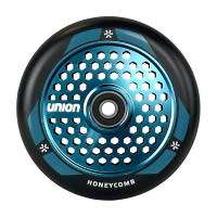 Union Honeycomb 110mm black/polished teal scooter wheels, 1 pcs.