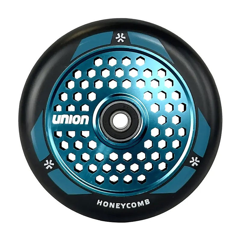 Union Honeycomb 110mm black/polished teal колеса для самокатов, 1 шт.