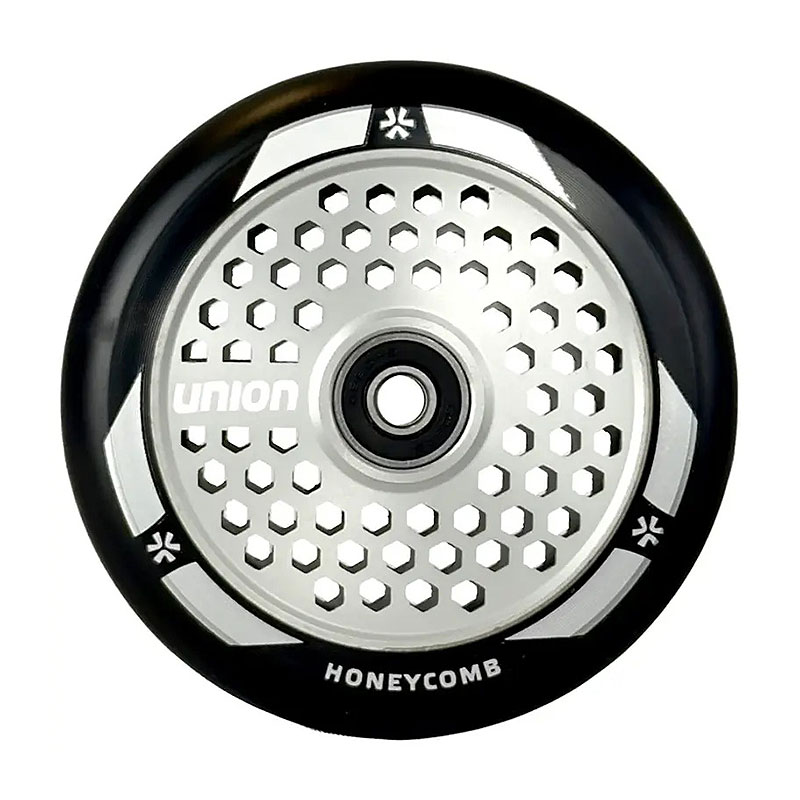 Union Honeycomb 110mm black/silver scooter wheels, 1 pcs.