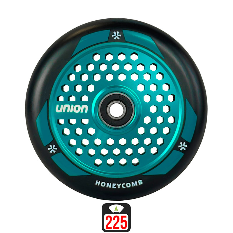 Union Honeycomb 110mm black/teal skrejriteņu riteņi, 1 gab.