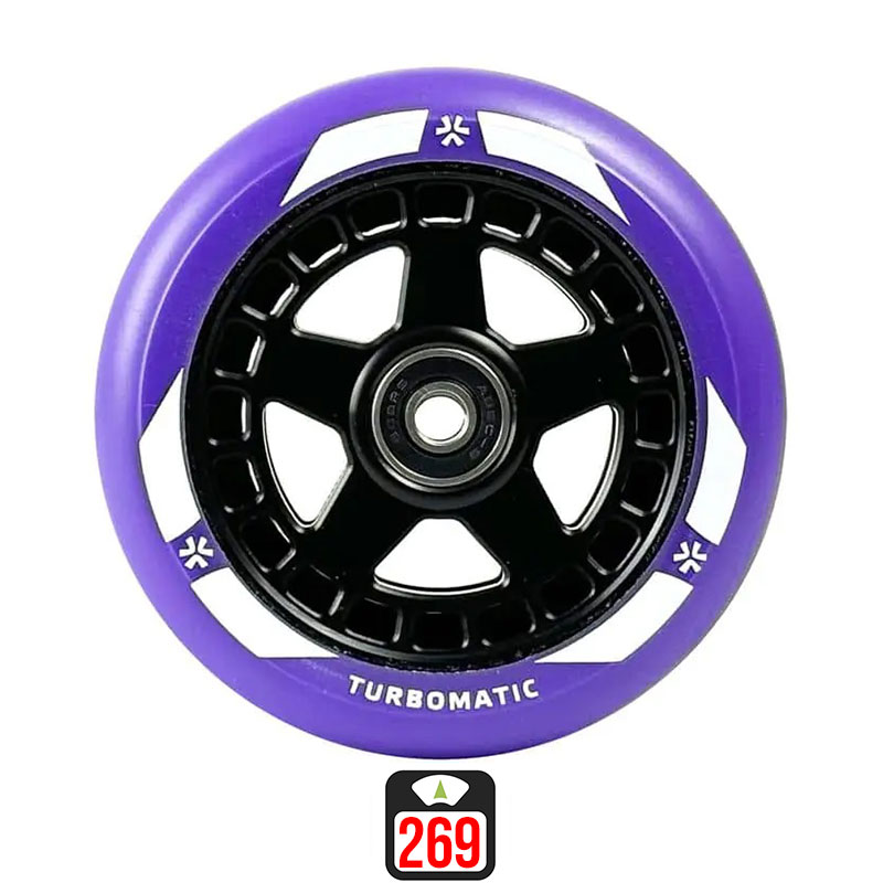 Union Turbomatic V2 110mm black/purple skrejriteņu riteņi, 1 gab.