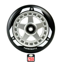 Union Turbomatic V2 110mm black/silver skrejriteņu riteņi, 1 gab.