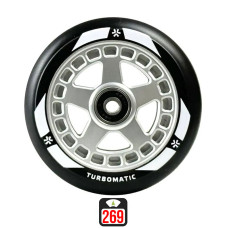 Union Turbomatic V2 110mm black/silver skrejriteņu riteņi, 1 gab.