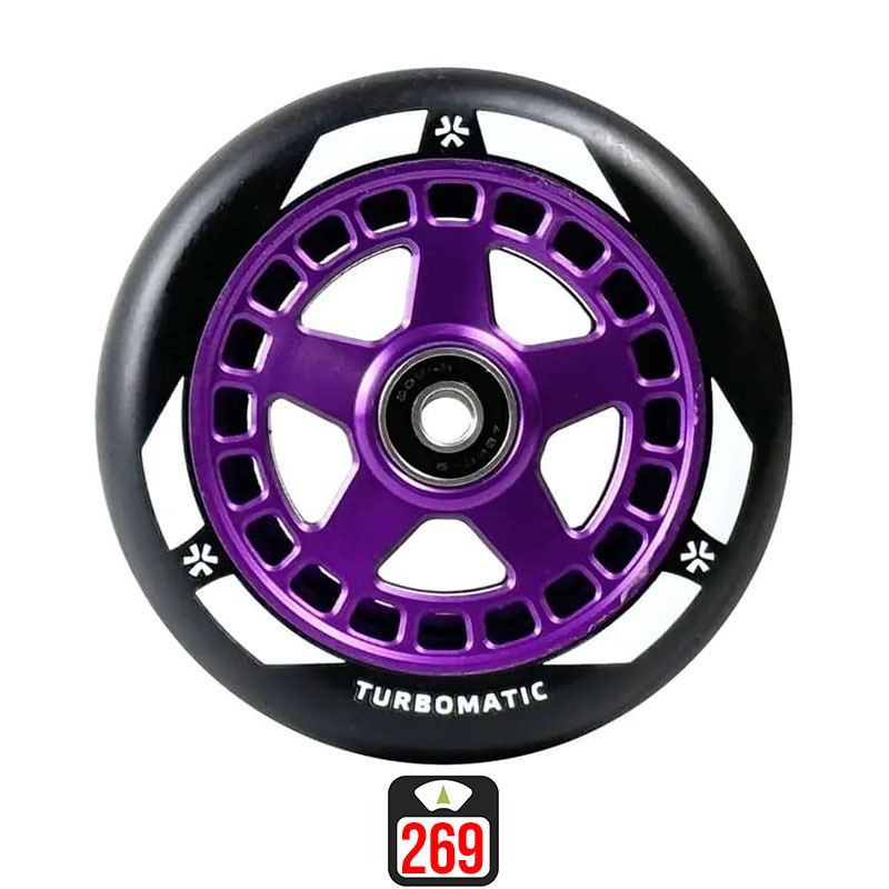 Union Turbomatic V2 110mm purple/black skrejriteņu riteņi, 1 gab.