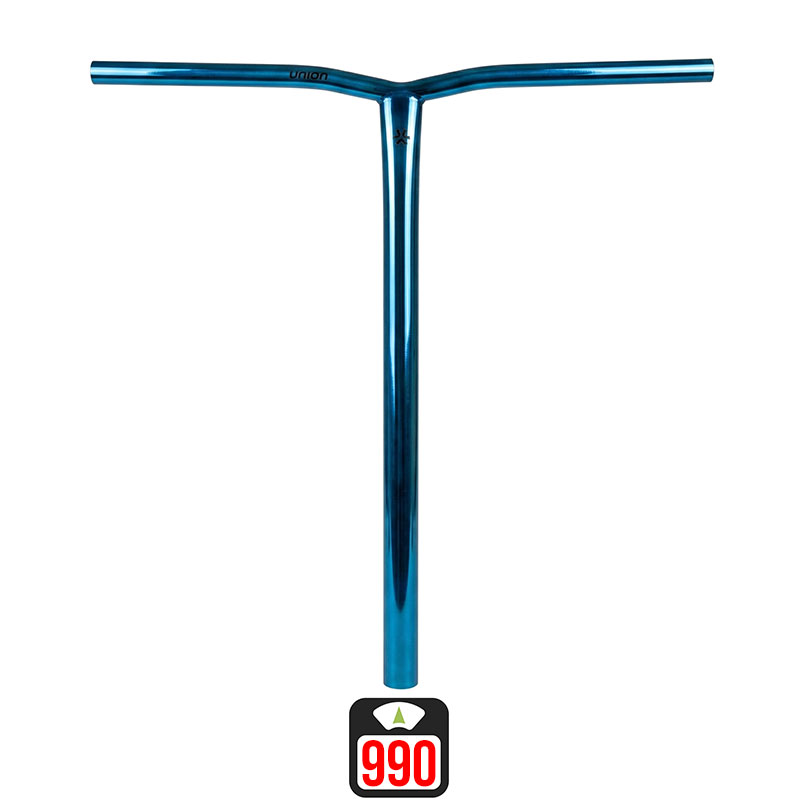 Union Uniq Bend oversized bar 670x600mm chrome blue scooter bar