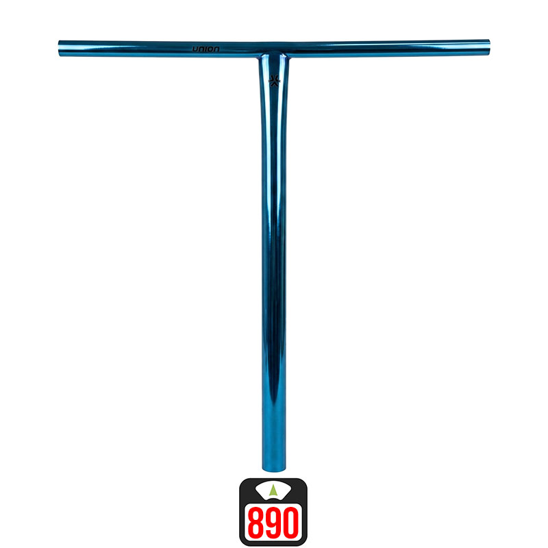 Union Uniq T standard bar 620x590mm chrome blue  руль для самоката