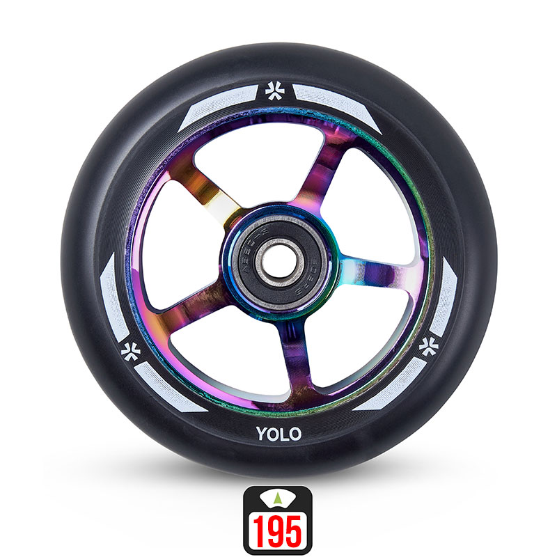 Union Yolo 100mm neochrome/black skrejriteņu riteņi, 1 gab.