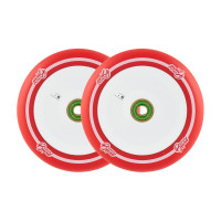 UrbanArtt Original 125mm 12std white/red scooter wheels, 2 pcs.
